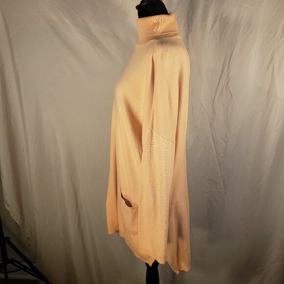 Express Peach Oversized Turtleneck Sweatshirt Dress Medium - Picture 2 of 5